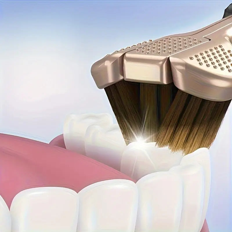 Three-Sided Adult Toothbrushes with Ultra-Fine Fiber Soft Bristles & Ergonomic Handle